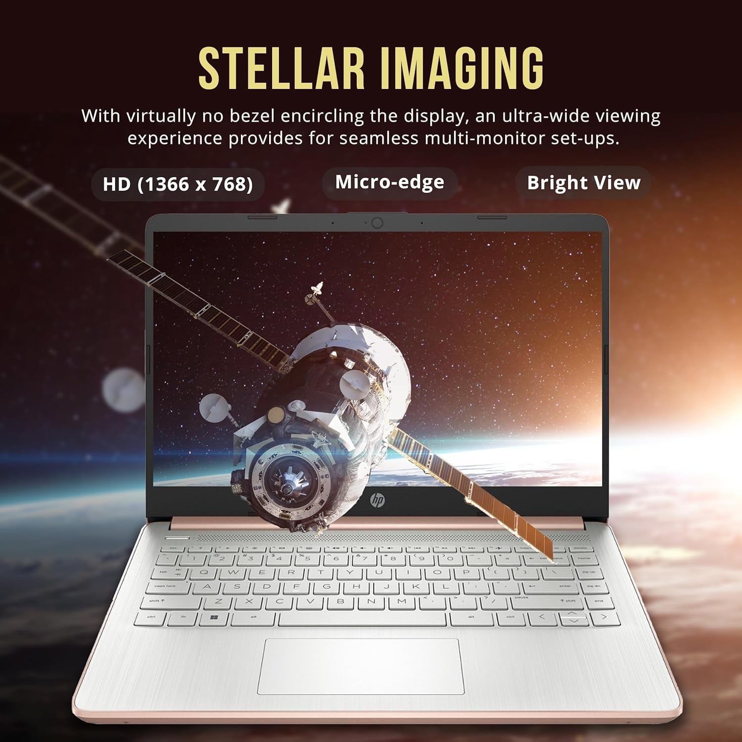 HP Stream 14 Inch Laptop, HD BrightView, Intel Celeron N4120, 16GB RAM, 128GB eMMC, 1TB Cloud Storage, Free AI-Powered Microsoft 365, Windows 11 S,USB-C, WiFi, 720p Webcam, with 5ave Accessories