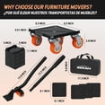 thumbnail image 6 of Upgraded Furniture Dolly, Heavy Furniture Movers with 5 Wheels, 3000 LBS, 6.3 x 6.3 Inches Furniture Sliders - Easily Move Cabinets, Sofas, Appliances, and More, 6 of 8