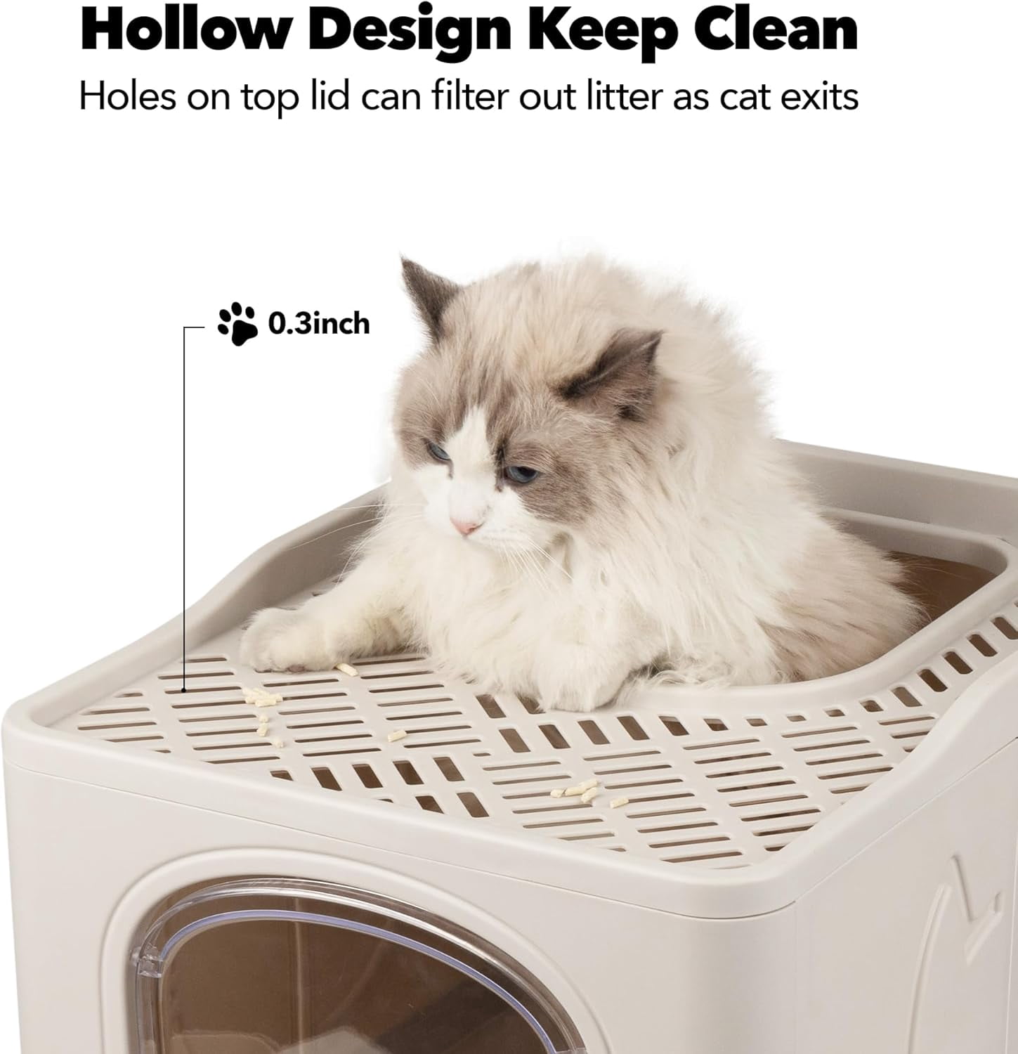 Enclosed Cat Litter Box, Large Covered Litter Box for Cats with Drawer Kitty Litter Pan Top Side Entry Cat Toilet with Lid Easy Clean Including Litter Scoop