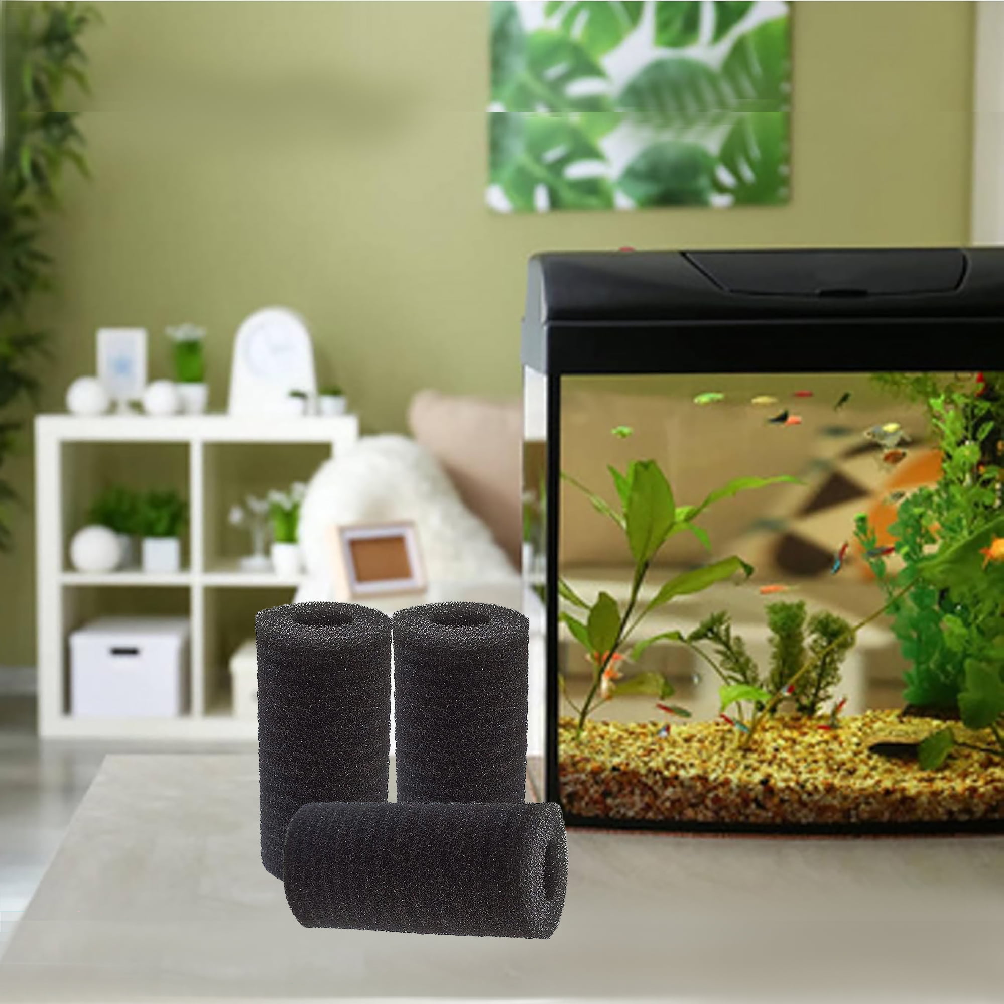 Delapan Pre Filter Sponge, Aquarium Filter Intake Cover Pump Prefilter Sponge Aquarium Filter Sponge for Fish Tank, 15 Packs