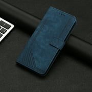 Mantto for Samsung Galaxy A06 Wallet Case for Women Men,Durable PU Leather Shockproof Magnetic Clasp Folio Credit Card Slots Flip Kickstand Slim Phone Case with Wrist Strap,Blue
