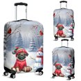 thumbnail image 2 of Hello Winter Pug Football Snowman Welcome Snowy Morning Travel Luggage Cover Dog Lover Gifts Suitcase Dust Protective Decor - 01012, 2 of 5