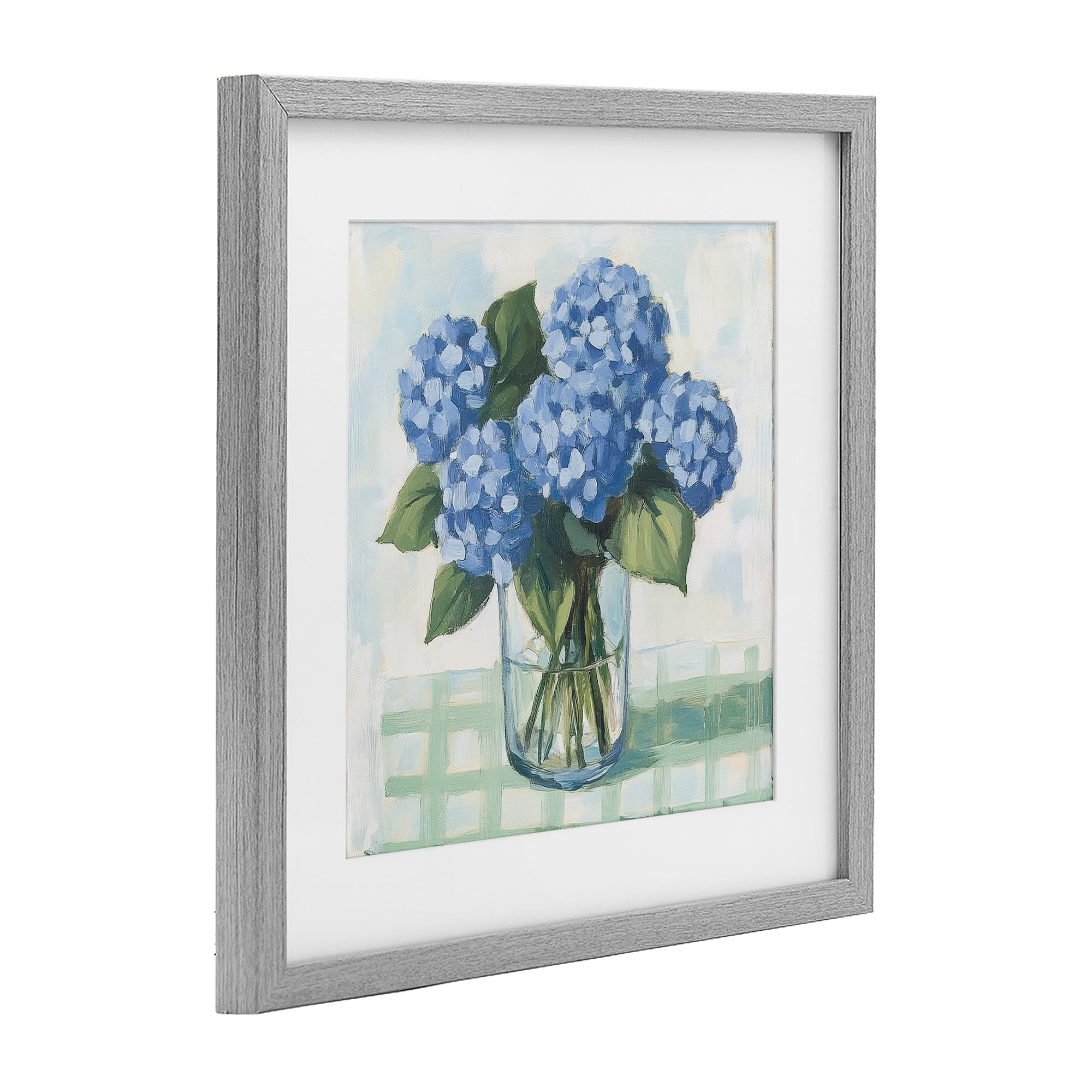 Stupell Industries Quaint Picnic Hydrangeas Gray Framed Print Under Glass, design by Petal Prints Design