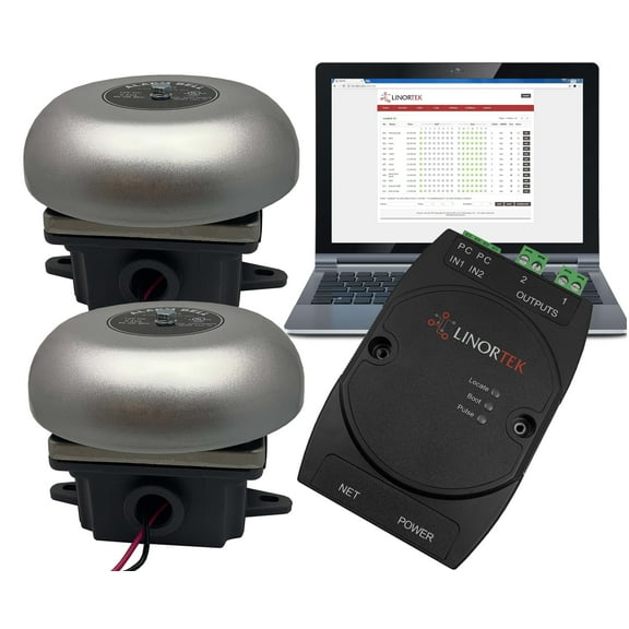 Netbell-2-2Bel TCP / IP School Office Shop Break Alarm Bell System with Automatic Programmable Bell Timer Software Web-Based Electronic Bell Controller System (2 Bells)