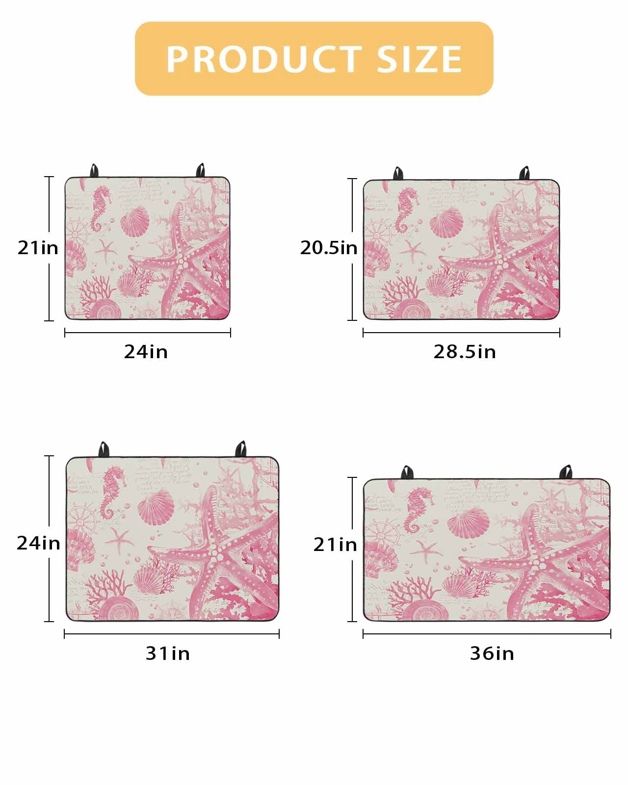 nqOlkjepod Large Induction Cooktop Protector Mat 36"x21", Pink Coastal Starfish Stove Top Covers for Electric Stove, Nautical Beach Conch Seashhells Stove Burner Cover Mats, Glass Top Stove Cover