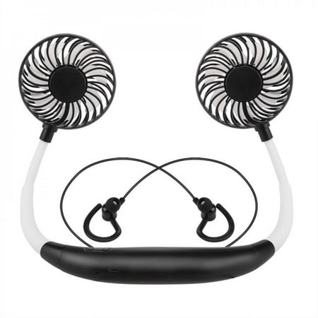 

Clearance! Hand Free Hanging Neck Sports Fan-4 In 1 Bluetooth Headset Aromatherapy Fan With 7 Colored Light 3 Speeds And 360 Degrees Free Rotation Low Noise Fan