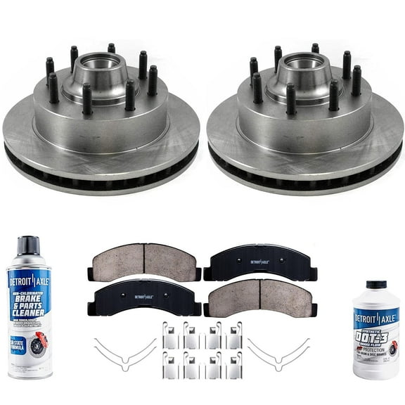 Detroit Axle - 331mm Front Brake Rotors Ceramic Brakes Pads Replacement for Ford F-250 F-350 Super Duty