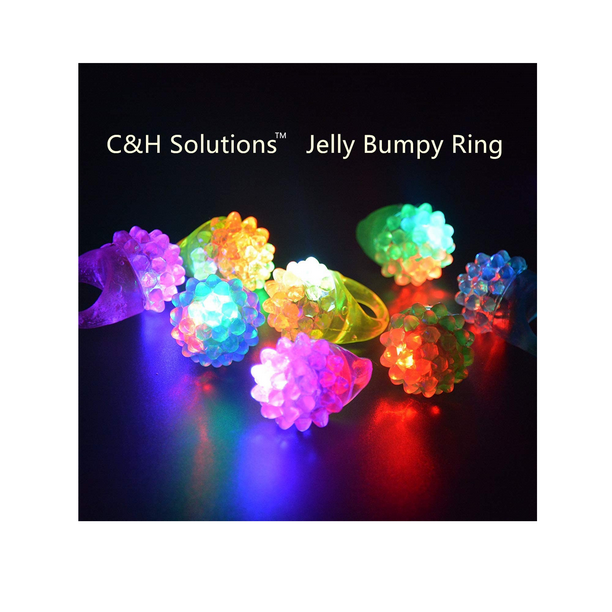 18 Pcs / Pack Flashing LED Lights Up Toys,Glow in The Dark Bumpy Rings