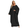 thumbnail image 2 of IBTOM CASTLE Muslim Dresses for Women, Long Sleeve Eid Islamic Prayer Jilbab Khimar Cardi Robe Middle East Maxi Abaya Dress Black&hijab, 2 of 6