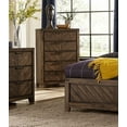 thumbnail image 5 of Modern Distressted Espresso Finish 6pc King Bed Dresser Mirror Chest Nightstand Bedroom Set Wooden Furniture, 5 of 7