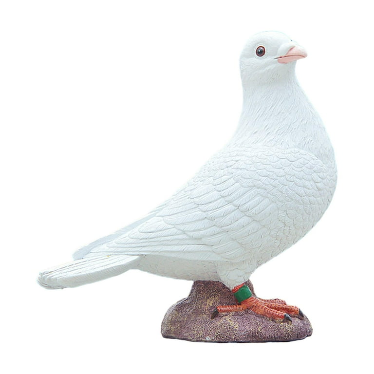 kesoto White Pigeon Figurine, Resin Sculpture, Decorative