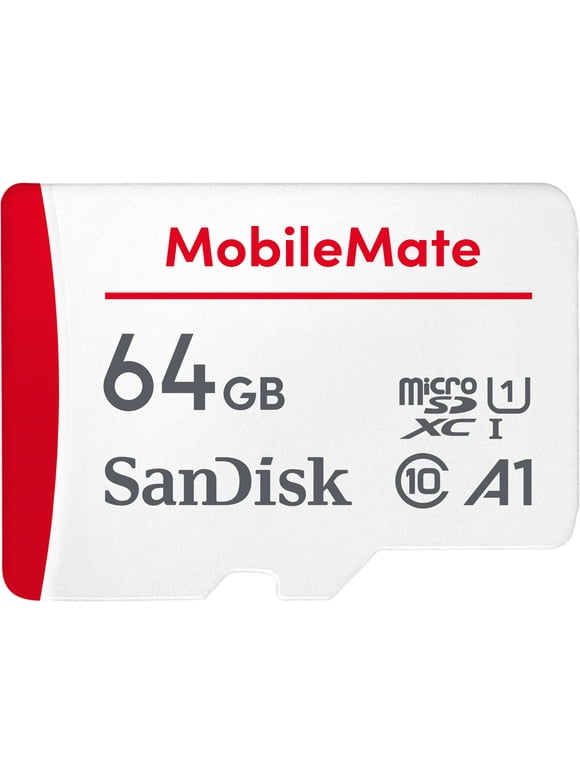 SanDisk 64GB MobileMate microSDXC UHS-1 Memory Card with Adapter - 120MB/s, C10, U1, Full HD, A1 Micro SD Card - SDSQUA4-064G-AW6HA