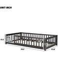 thumbnail image 2 of Twin Size Floor Bed for Little Ones, Wood Twin Montessori Bed Frame with Fence Guardrails and & Support Slats, Twin Playhouse Bed Without Door, Wood Fence Bed Playpen Bed, Expresso, 2 of 7