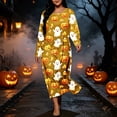 thumbnail image 5 of SELONE Plus Size Nightgowns for Women Long Long Sleeve Sleepshirt Ghost Pumpkin Sleep Dress Halloween House Dress, 5 of 8