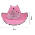 thumbnail image 6 of D-GROEE Pink Cowboy Hat for Girls - Sparkly Cowgirl Hat with Rhinestone - Cute Cowgirl Birthday Party Hat for Girls - Fun Shiny Cowgirl Costume Accessory, 6 of 6