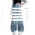 thumbnail image 3 of Coerni Girls Baggy Y2K Jeans Elastic Waisted Straight Wide Leg Denim Pants with Star Print Trendy Streetwear Boyfriend Skater Pants, 3 of 9