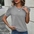 thumbnail image 5 of Paguaki Women's Puff Short Sleeve Tops for Women Trendy Summer Casual Crewneck T Shirt Business Work Blouse, 5 of 5