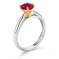 thumbnail image 3 of Gem Stone King 1.00 Ct Round Red Ruby 10K White and Yellow Gold Solitaire Engagement Ring (Size 8), 3 of 4