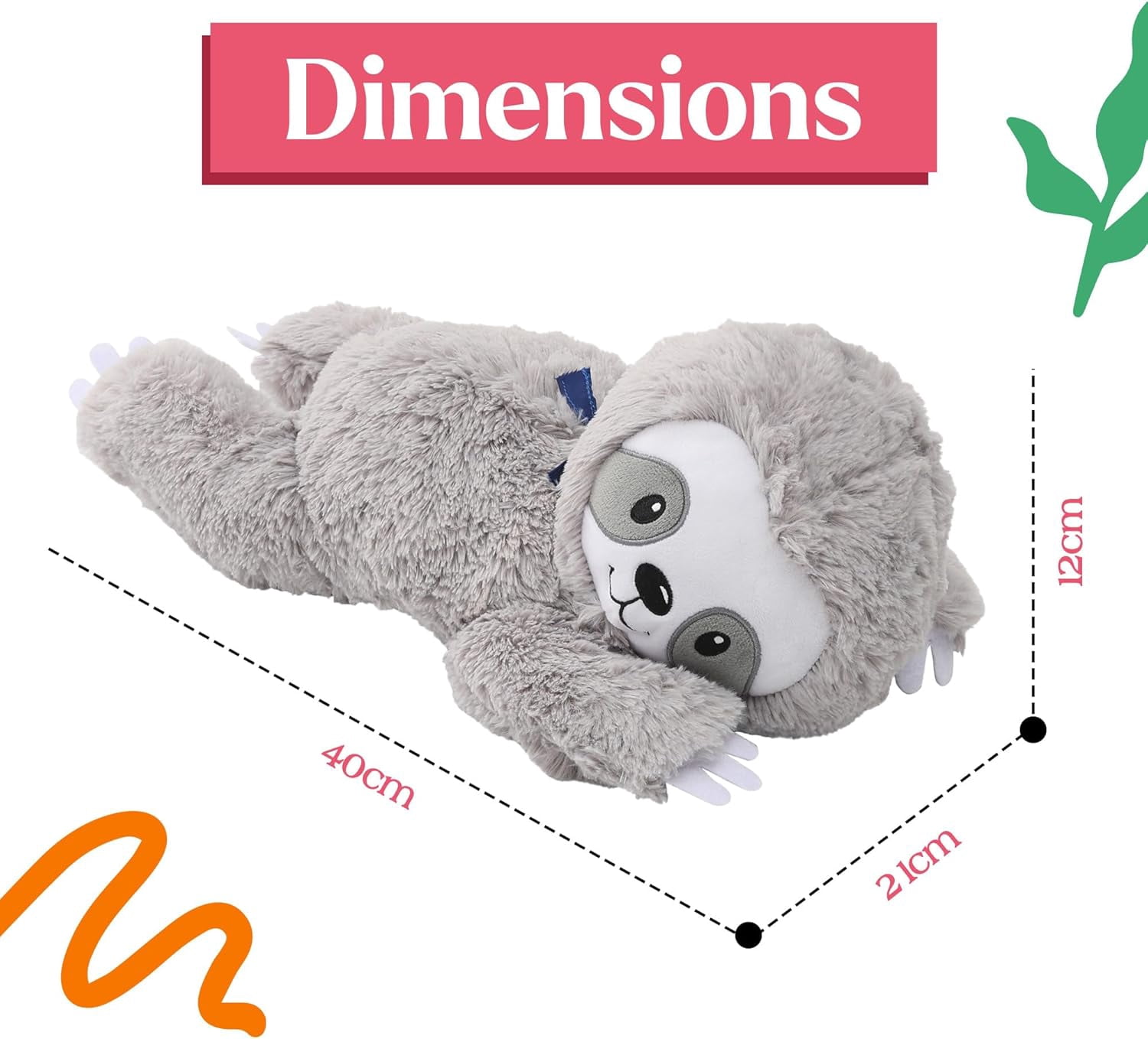Lilly’s Love Weighted Animal Sloth- Heatable Warmie Plush & Coolable Plush , Lavender Scented Comfort Toy for Relaxation