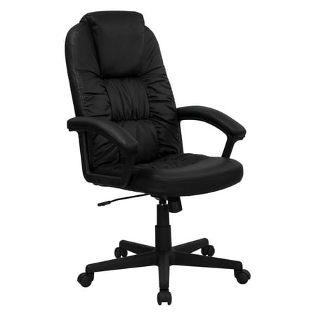 Flash Furniture Leather Executive Office Chair With Arms Black Flash Furniture Leather Executive Office Chair With Arms Black