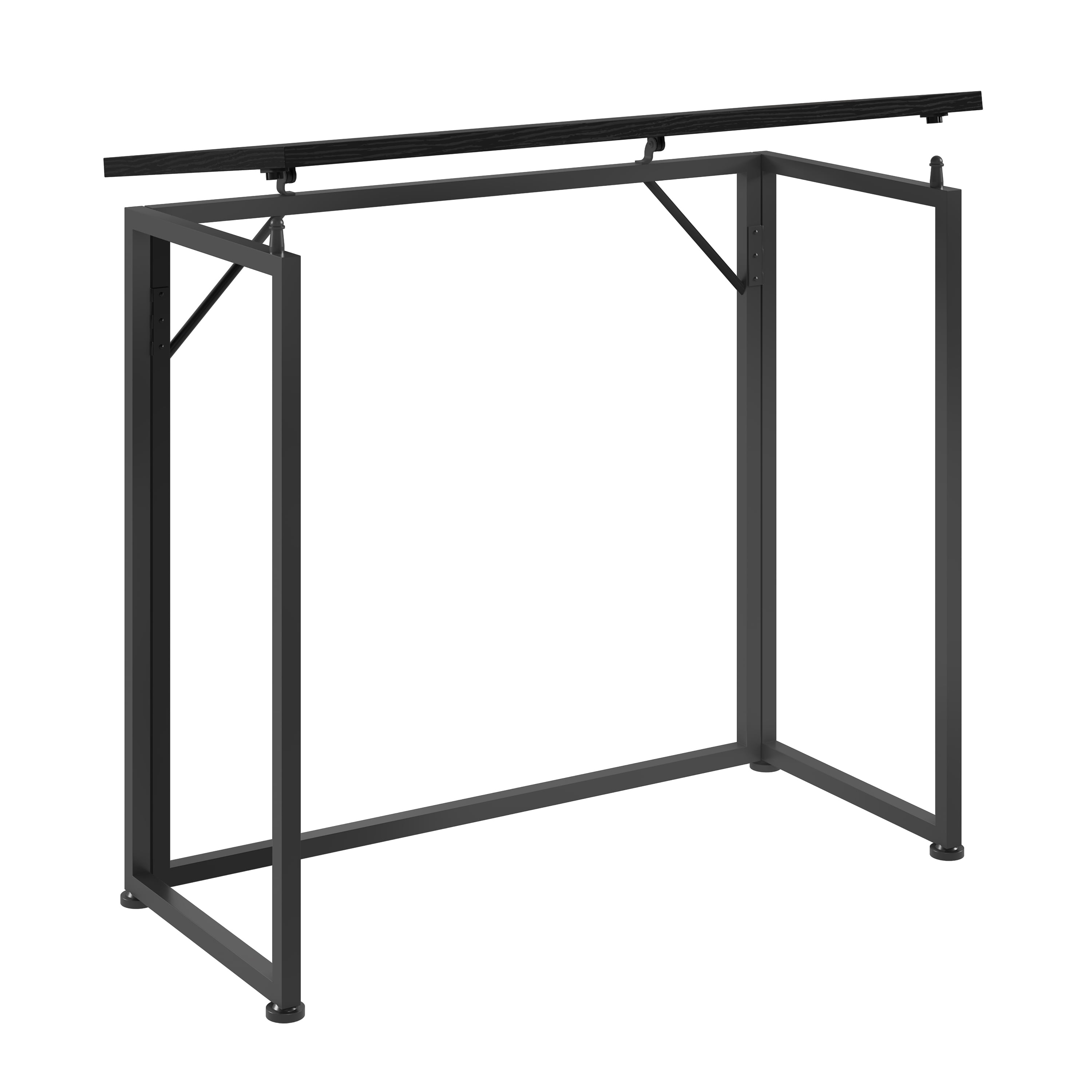 31.5 Inch Folding Desk, Black No Assembly Required Steel Frame Table, Compact Foldable Workstation for Apartment Dorm Bedroom Small Spaces