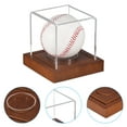thumbnail image 3 of Caja de exhibición de béisbol Uxcell con base de madera, soportes de acrílico para exhibir pelotas de memorabilia de madera de pino, 3 of 6
