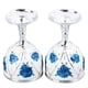 thumbnail image 5 of 2 copas de vino de metal vintage con relieve de metal, exquisitas copas decorativas para café, té, plata, blanco, azul y flor., 5 of 14