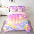 thumbnail image 3 of Manfei Cartoon Stars Cloud 7-Piece Twin Bedding Sets for Kid, Fairy Tale Galaxy Bedding Comforter Set, Kawaii Sky Print Reversible Sheet Sets, Lightweight Room Decor, 3 of 8