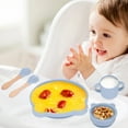 thumbnail image 4 of Set, Soft Silicone Suction Plate Bowl Cup Fork Spoon, For Weaning Cute Bear Shape, 4 of 8