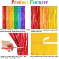 thumbnail image 5 of 8 Pack Rainbow Backdrop, 3.28 FT x 7.05 FT Backdrop Curtains, Metallic Fringe Curtains Tinsel Bakdrop Party Streamer, Wedding Decor Rainbow Party Decorations Pride Photo Booth Props, 5 of 14