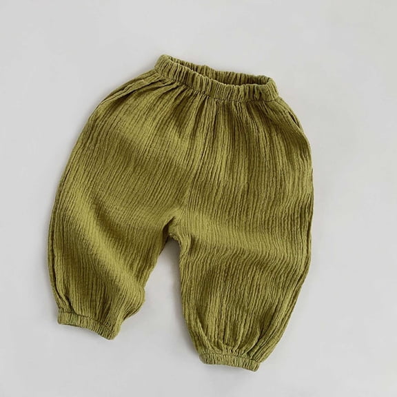 JIAYUE Kids Solid Color Pants Elastic Waist Soft Stretch For Toddlers Comfortable Playwear Trousers