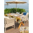 thumbnail image 5 of Outdoor Tablecloths with Umbrella Hole & Zipper, Sunflowers Dog Tablecloth Rectangle 60x84 Inch, Spring Watercolor Floral Stars on Linen Waterproof Table Cloth, Patio/Pool/Picnic Table Covers, 5 of 8