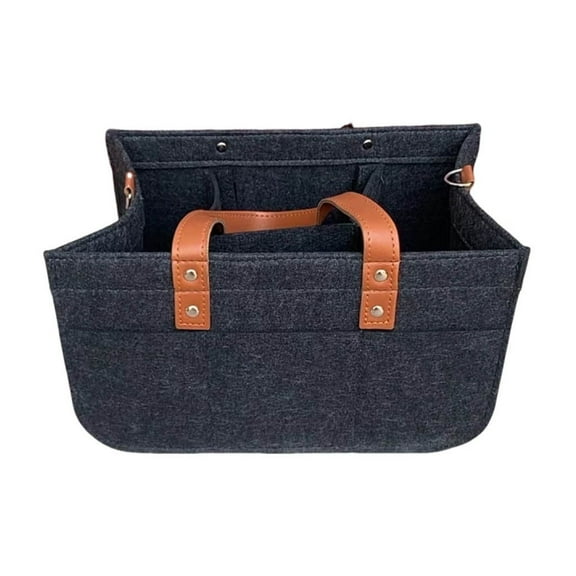 Baby Diaper Caddy with Handle, Portable Baby Diaper Caddy Organizer for Changing Table, Car Caddy Organizer, Large Diaper Storage Capacity (Dark Gray)