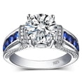 thumbnail image 3 of 2 CT Moissanite Ring for Women, 925 Sterling Silver, 3 of 7