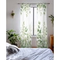 thumbnail image 3 of Light Green Eucalyptus Leaves Sheer Curtains 84 Inch Length 2 Panels Set for Living Room/Bedroom, Watercolor Spring Summer Botanical Kitchen Curtains Grommet Curtains Window Treatments 52"x84"x2, 3 of 7