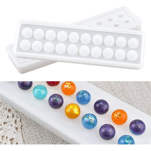 Silicone Mould, 1 Pc Beads Mold Round Ball Resin Casting Mold for DIY Epoxy Pendant Necklace Bracelet Jewelry Making Handmade Craft