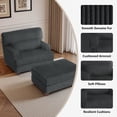 thumbnail image 4 of UIXE Oversized Armchair with Ottoman Bench, Accent Chair Upholstered Indoor Chaise Lounge for Living Room, Comfy Single Sofa Large Arm Chair Bedroom Reading Seat, Dark Gray, 4 of 7