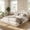 Beige, variant on EnHomee Cloud Bed Frame Queen Size Boucle Platform Bed Frame with Button Design Upholstered Headboard & Round Corner & Extra Pillow,Beige