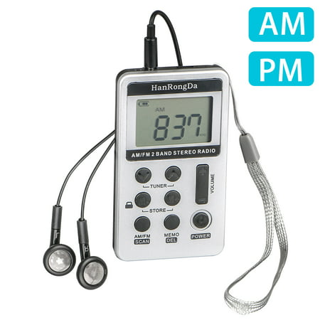 EEEKit Portable Radio, LCD Digital Mini Pocket Handy AM FM Radio 2 Band Stereo Receiver with Sleep Timer, Preset, Alarm Clock and