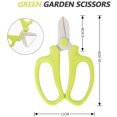 thumbnail image 2 of Tijeras de jardín profesionales con revestimiento con mango cómodo, perfectas para arreglar flores, herramienta de poda de plantas de jardín, tijeras florales, color verde, 2 of 7