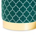 thumbnail image 4 of Baxton Studio Serra Ottoman de Rangement en Velours Vert Sarcelle à Motif Quatrefoil, 4 of 8