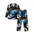 thumbnail image 1 of Balery Football Pijama para Hombre de Dos Piezas con Manga Larga, Conjunto de Dormir y Descanso Suave con Bolsillos-X-Large, 1 of 7