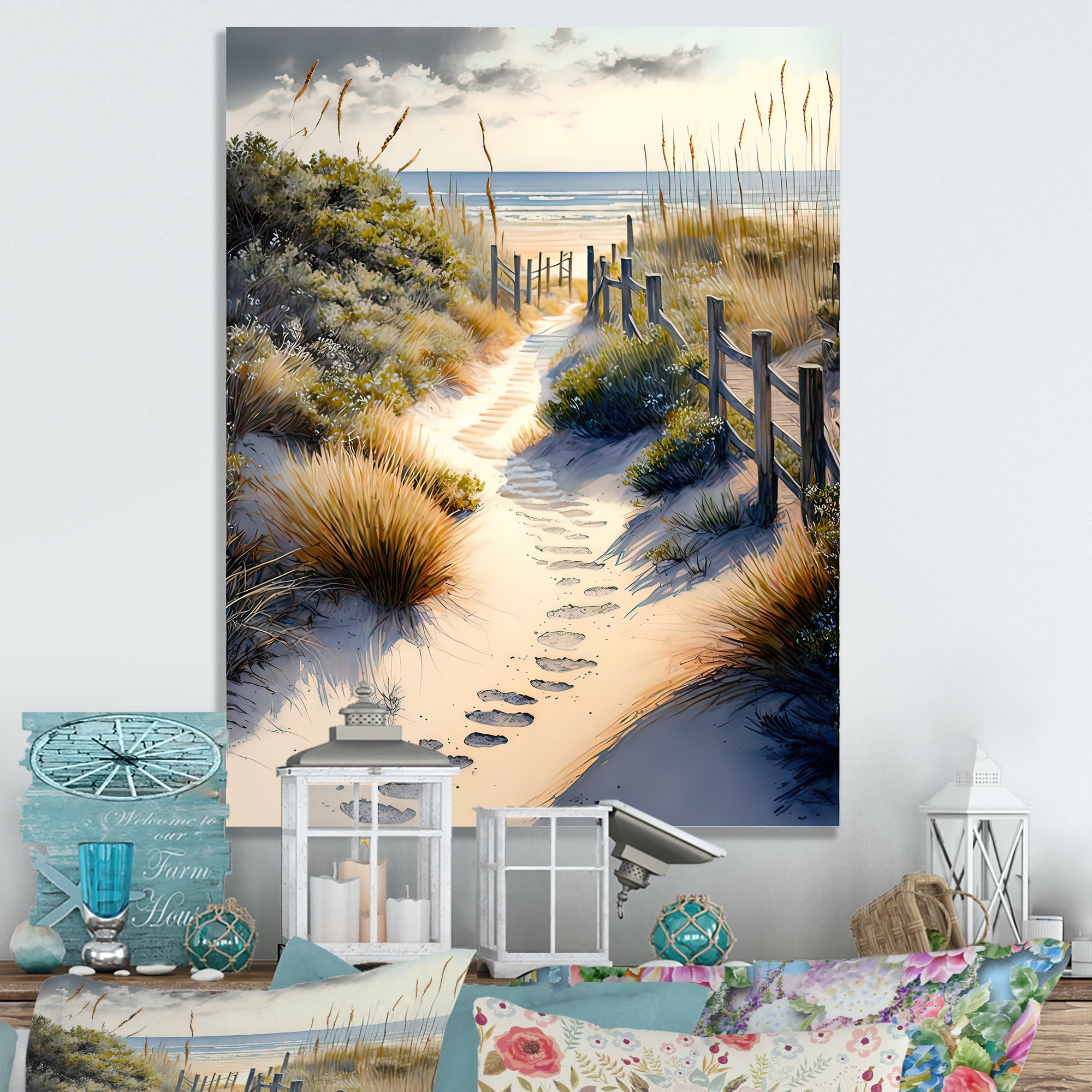 Designart Path To The Ocean II Canvas Wall Art