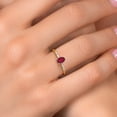 thumbnail image 4 of Gem Stone King 10K Yellow Gold Oval Ruby Red Mystic Topaz and White Lab Grown Diamond Engagement Ring for Women (0.55 Cttw, Oval 6X4MM, Gemstone, Available in Size 5, 6, 7, 8, 9), 4 of 6