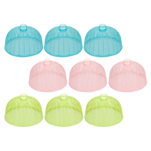 Raindrops 9-Piece Assorted Color Mesh Picnic Food Covers, Round, Indoor Outdoor Use, Reusable Food Tent Protectors