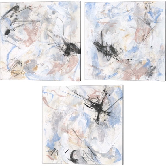 Great Art Now Surge by Melissa Wang 3 Piece Canvas Art Set Each 14"W x 14"H