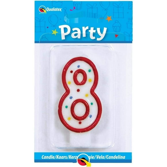 Qualatex Polka Dot 8th Birthday Birthday Candle