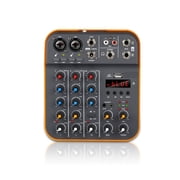 Audio Mixer Fuluode V4 Sound Mixing Console USB Record Computer 48V Phantom Power Delay Repaeat Effect 4 Channels USB ,Easy to Use