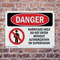 thumbnail image 4 of (2 Pack) Barricade Area Do Not Enter OSHA Danger Sign 14 Inch X 10 Inch Indoor / Outdoor Rust-Free Aluminum Metal Signs for Workplace, Workshop, and Construction Site, Made in the USA, 4 of 8