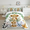 thumbnail image 3 of Feelyou Cute Leopard Cheetah Bedding Comforter Set for Child, Kawaii Hippo Elephant Twin Comforter Sets, Jungle Animal Party Reversible Bedding Set, Luxury Bedroom Decor, 2 Pieces, 3 of 9